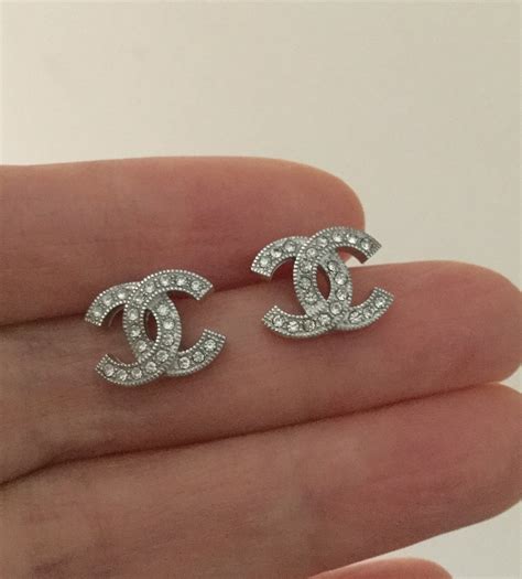 chanel silver cc earrings|chanel earrings silver price.